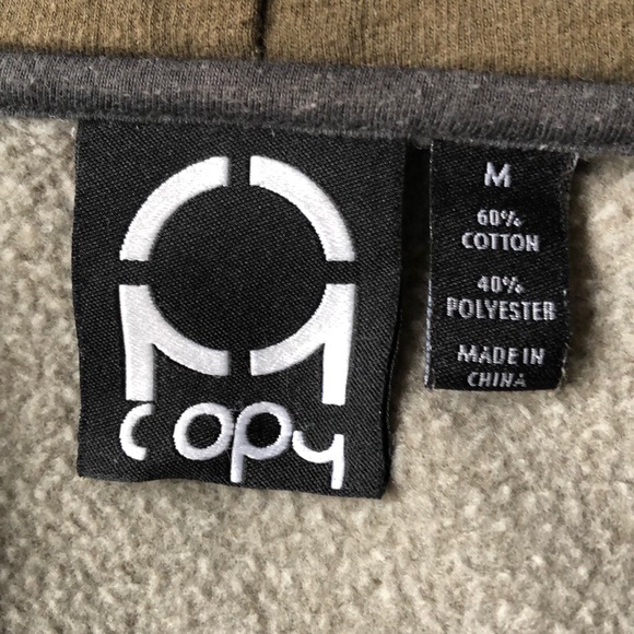 Hoodie Zip Up Mustard Yellow Navy Green White trim - Picture 3 of 3